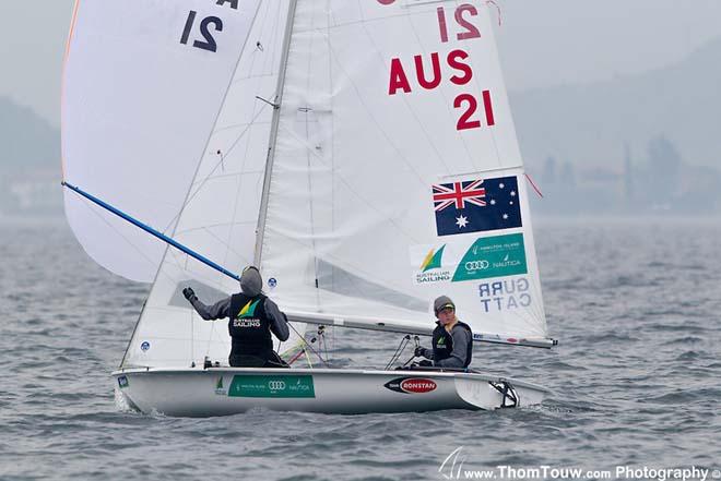 2014 Garda Trentino Olympic Week - 470 Women, Jacqueline Gurr and Ameila Catt &copy; Thom Touw http://www.thomtouw.com